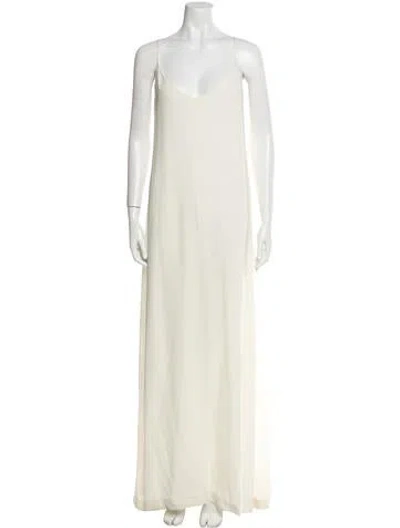 Pre-owned Brunello Cucinelli Silk Long Dress In Neutral