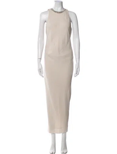 Pre-owned Brunello Cucinelli Silk Long Dress In Neutral