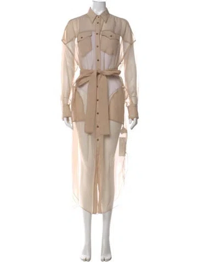 Pre-owned Brunello Cucinelli Silk Long Dress In Neutral