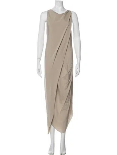 Pre-owned Brunello Cucinelli Silk Long Dress In Neutral