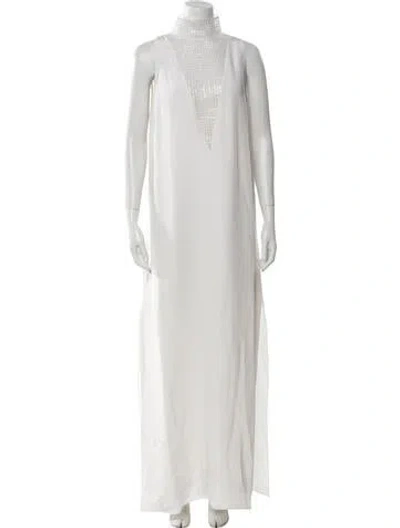 Pre-owned Brunello Cucinelli Silk Long Dress W/ Tags In Neutral