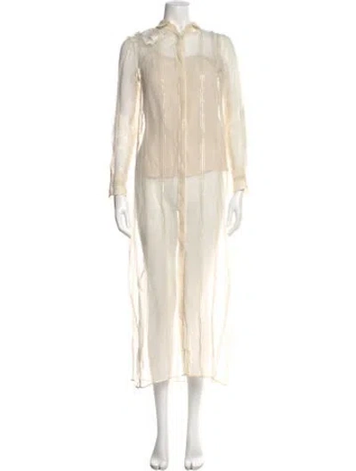 Pre-owned Brunello Cucinelli Silk Long Dress W/ Tags In Neutral