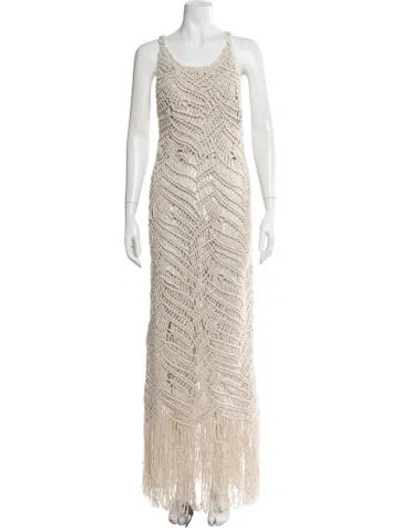 Pre-owned Brunello Cucinelli Silk Long Dress W/ Tags In Neutral