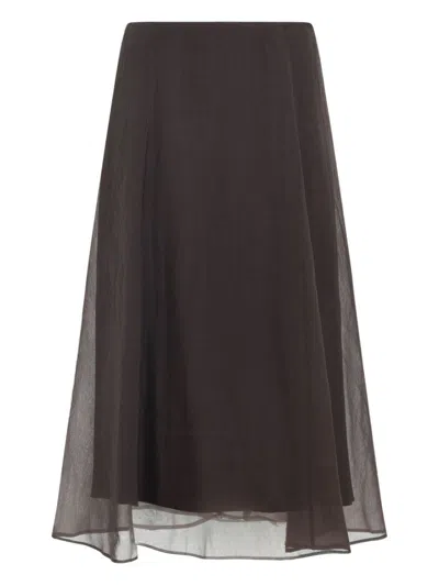 Brunello Cucinelli Silk Long Skirt