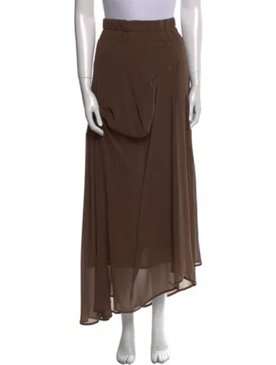 Pre-owned Brunello Cucinelli Silk Long Skirt In Brown
