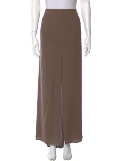 Pre-owned Brunello Cucinelli Silk Long Skirt In Brown