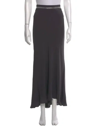 Pre-owned Brunello Cucinelli Silk Long Skirt In Gray