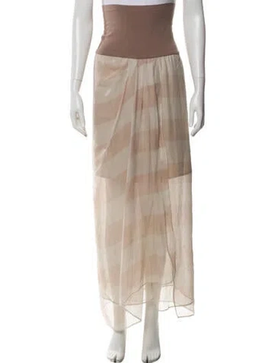 Pre-owned Brunello Cucinelli Silk Long Skirt In Neutral