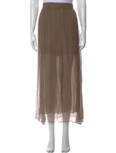 Pre-owned Brunello Cucinelli Silk Long Skirt In Neutral