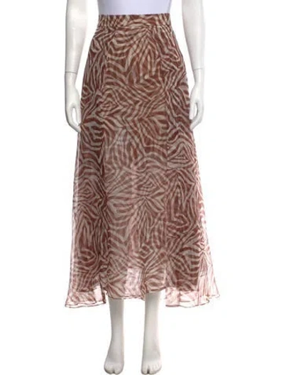 Pre-owned Brunello Cucinelli Silk Long Skirt W/ Tags In Brown