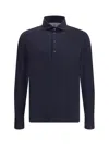 Brunello Cucinelli Long-sleeved Cotton Polo Shirt