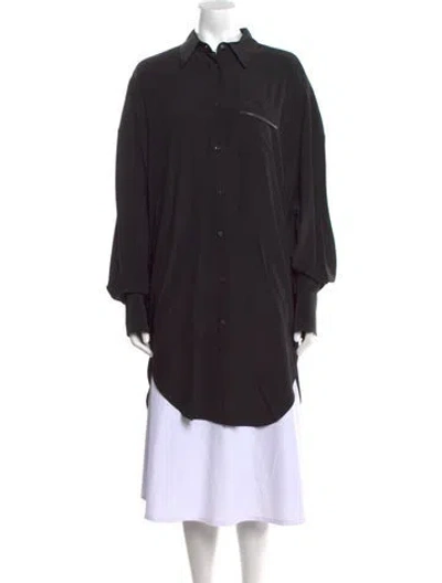 Pre-owned Brunello Cucinelli Silk Long Sleeve Tunic In Black