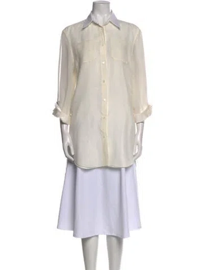 Pre-owned Brunello Cucinelli Silk Long Sleeve Tunic In Neutral