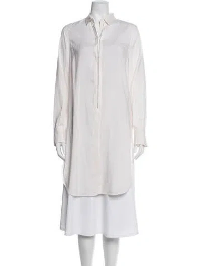 Pre-owned Brunello Cucinelli Silk Long Sleeve Tunic In White