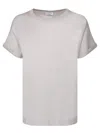 Brunello Cucinelli Silk Lurex Mother-of-pearl T-shirt In White