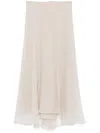 Brunello Cucinelli Silk Maxi Skirt In Neutrals