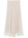 Brunello Cucinelli Silk Maxi Skirt In White