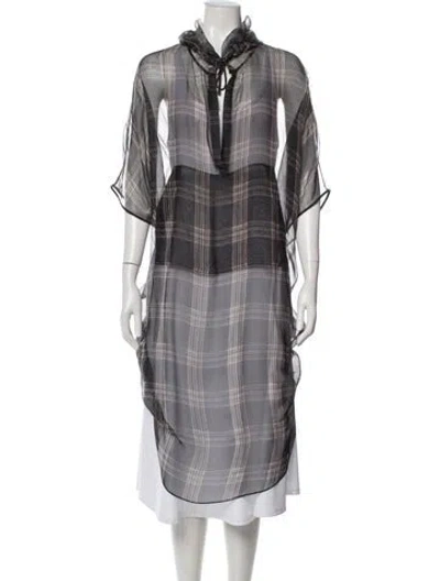 Pre-owned Brunello Cucinelli Silk Midi Length Dress In Black