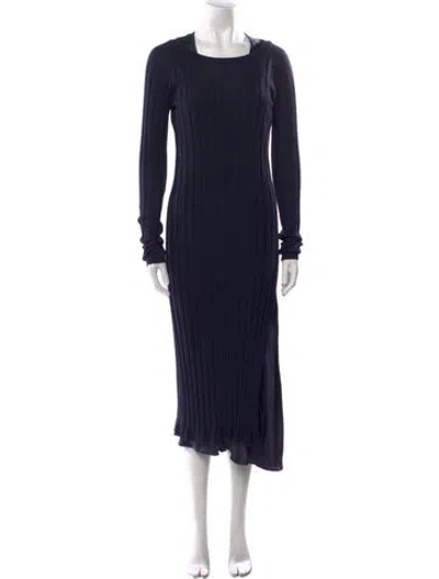 Pre-owned Brunello Cucinelli Silk Midi Length Dress In Blue