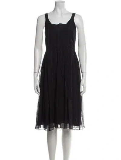 Pre-owned Brunello Cucinelli Silk Midi Length Dress In Blue