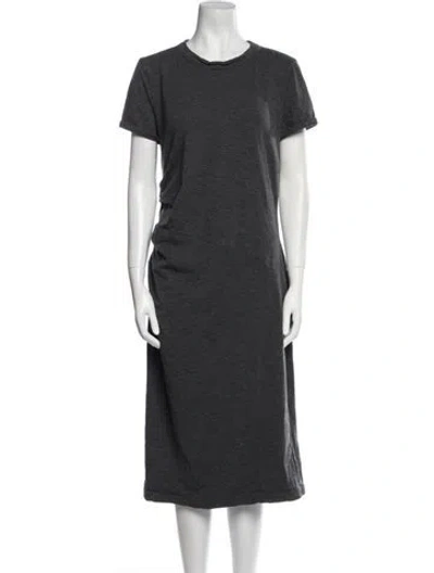 Pre-owned Brunello Cucinelli Silk Midi Length Dress In Gray