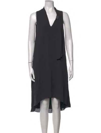 Pre-owned Brunello Cucinelli Silk Midi Length Dress In Grey