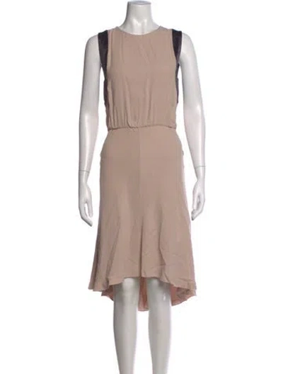Pre-owned Brunello Cucinelli Silk Midi Length Dress In Grey/pink