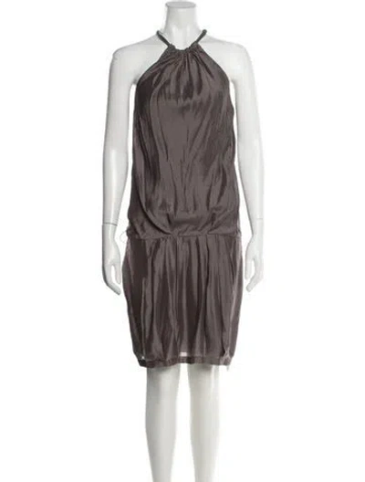 Pre-owned Brunello Cucinelli Silk Midi Length Dress In Neutral