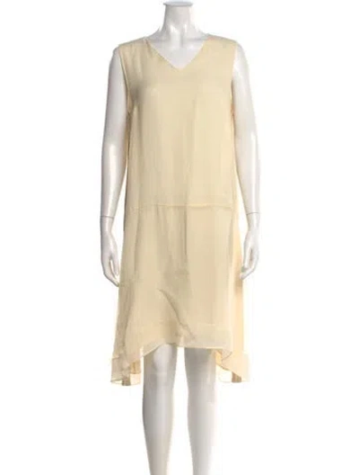 Pre-owned Brunello Cucinelli Silk Midi Length Dress In Neutral