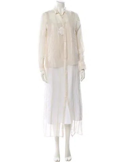 Pre-owned Brunello Cucinelli Silk Midi Length Dress W/ Tags In Neutral