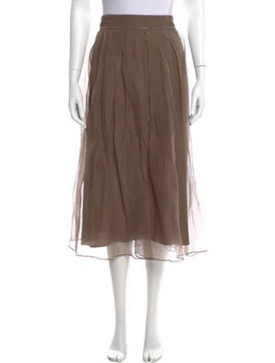 Pre-owned Brunello Cucinelli Silk Midi Length Skirt