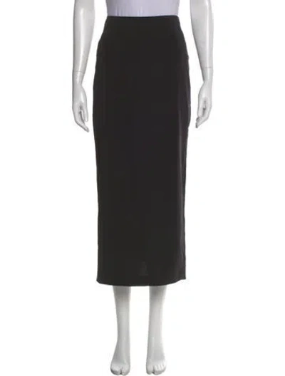 Pre-owned Brunello Cucinelli Silk Midi Length Skirt In Black