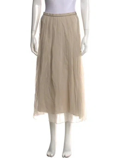 Pre-owned Brunello Cucinelli Silk Midi Length Skirt In Neutral