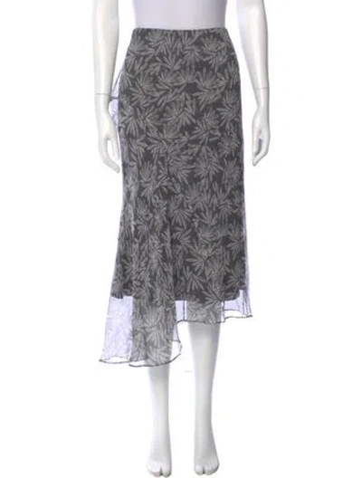 Pre-owned Brunello Cucinelli Silk Midi Length Skirt W/ Tags In Gray