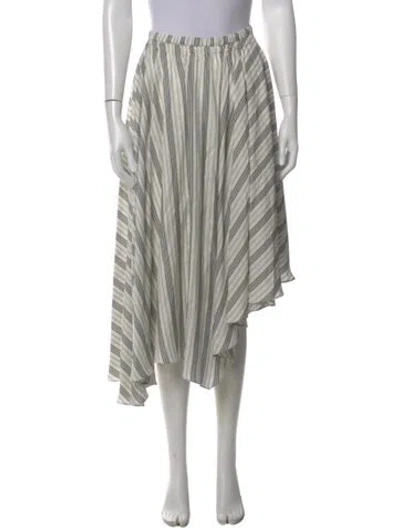 Pre-owned Brunello Cucinelli Silk Midi Length Skirt W/ Tags In White