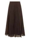 Brunello Cucinelli Flared High-waisted Sheer Overlay Skirt