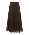 Brunello Cucinelli Flared High-waisted Sheer Overlay Skirt