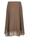 Brunello Cucinelli Stitching-detail A-line Midi Skirt