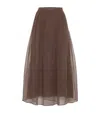 Brunello Cucinelli Tulle Skirt A-line Silhouette In Brown