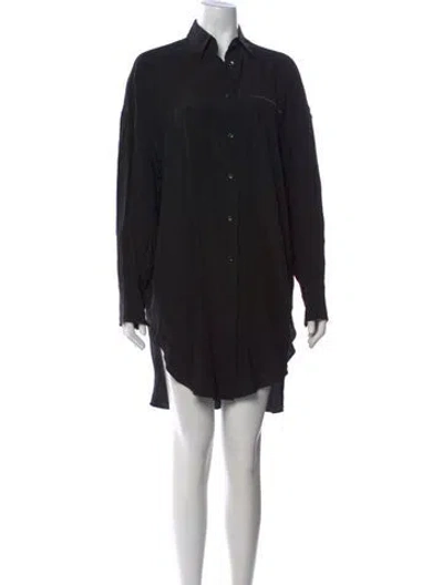 Pre-owned Brunello Cucinelli Silk Mini Dress In Black