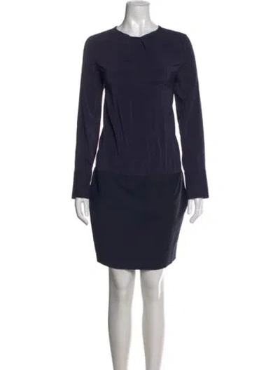 Pre-owned Brunello Cucinelli Silk Mini Dress In Blue