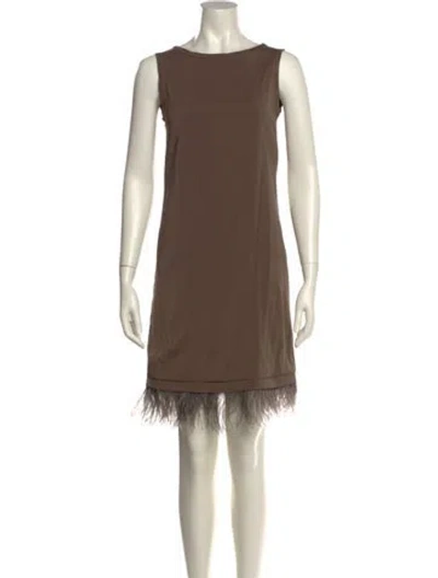 Pre-owned Brunello Cucinelli Silk Mini Dress In Brown