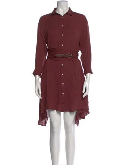 Pre-owned Brunello Cucinelli Silk Mini Dress In Brown