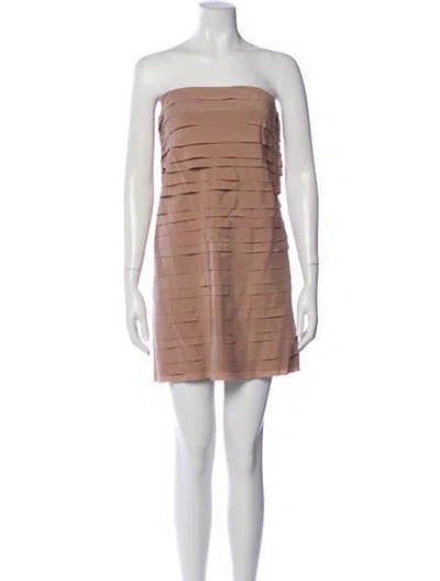 Pre-owned Brunello Cucinelli Silk Mini Dress In Brown