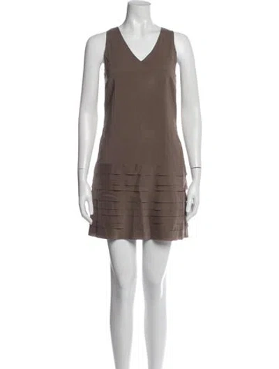Pre-owned Brunello Cucinelli Silk Mini Dress In Brown
