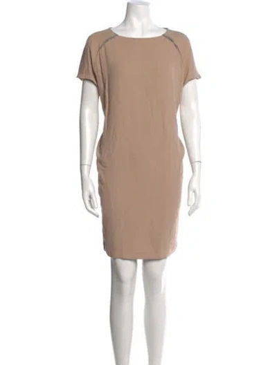 Pre-owned Brunello Cucinelli Silk Mini Dress In Brown