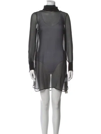 Pre-owned Brunello Cucinelli Silk Mini Dress In Gray