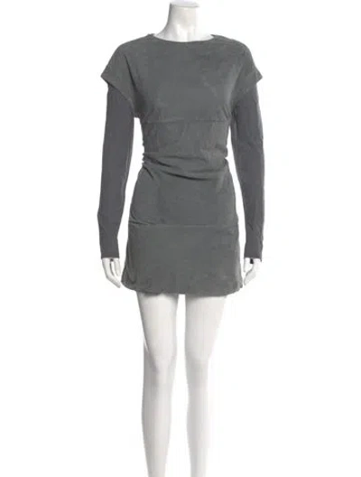 Pre-owned Brunello Cucinelli Silk Mini Dress In Gray