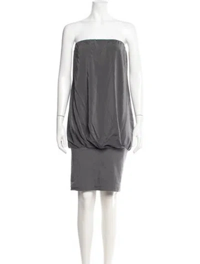 Pre-owned Brunello Cucinelli Silk Mini Dress In Gray