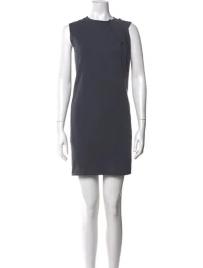 Pre-owned Brunello Cucinelli Silk Mini Dress In Gray